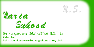 maria sukosd business card